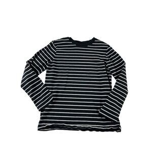 Hanna Andersson Striped Crew Neck Long Sleeve Ringer Tee Shirt US 8 130CM Black
